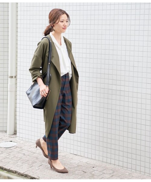 VIS（ビス）の「ベルト付きガウンコート（ジャケット/アウター・ベージュ系/カーキ/ネイビー・F）」の11枚目の写真