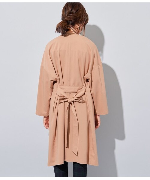VIS（ビス）の「ベルト付きガウンコート（ジャケット/アウター・ベージュ系/カーキ/ネイビー・F）」の6枚目の写真
