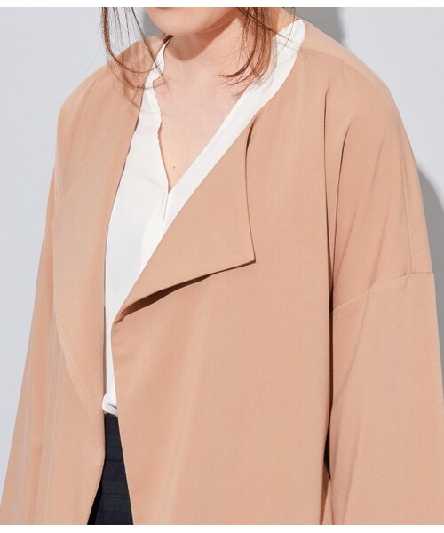 VIS（ビス）の「ベルト付きガウンコート（ジャケット/アウター・ベージュ系/カーキ/ネイビー・F）」の7枚目の写真