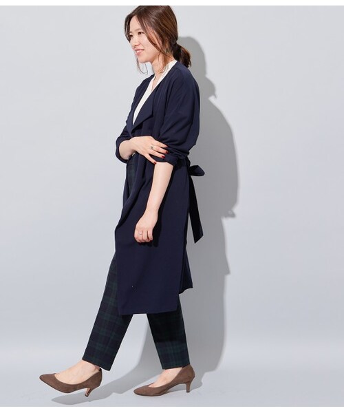 VIS（ビス）の「ベルト付きガウンコート（ジャケット/アウター・ベージュ系/カーキ/ネイビー・F）」の10枚目の写真