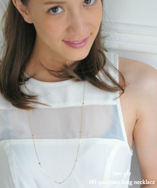 two ply（トゥープライ）の「トゥー プライ 143 クアドラート ステーション ロング ネックレス 70cm（ネックレス・レディース・ゴールド・70cm）」の2枚目の写真