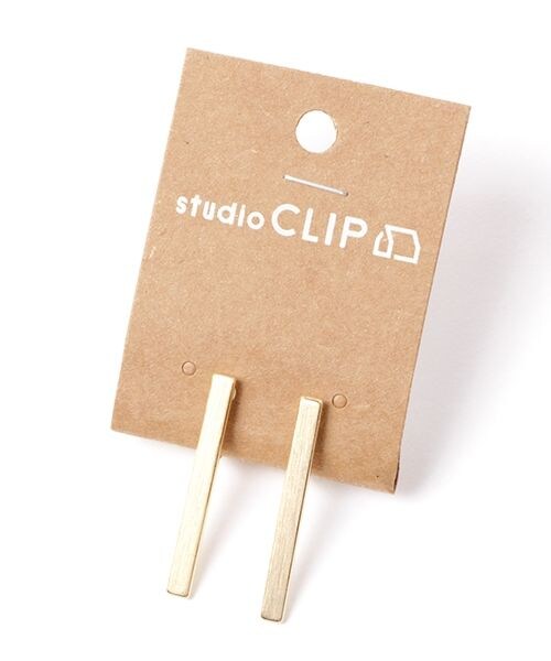 studio CLIP(スタディオクリップ)の「メタルバーイヤリング(アクセサリー・ゴールド・F)」の2枚目の写真