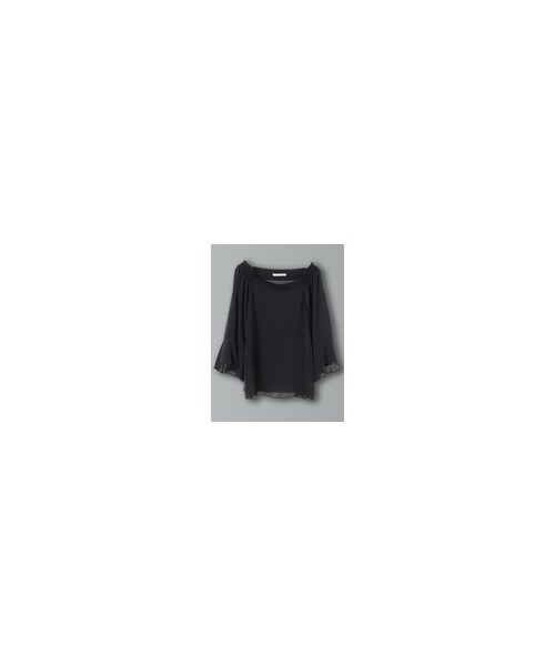 E hyphen world gallery（イーハイフンワールドギャラリー）の「・フレアスリーブサテンブラウス（トップス・オフホワイト/マスタード/ネイビー・F）」の3枚目の写真