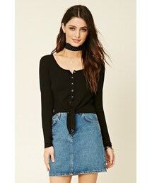 FOREVER 21 | FOREVER 21 Tie-Hem Ribbed Top(シャツ/ブラウス)