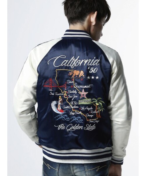 JACKROSE（ジャックローズ）の「CALIF リバーシブルスカジャン（ジャケット/アウター・メンズ・ブラック/ネイビー・M/L/XL）」の3枚目の写真