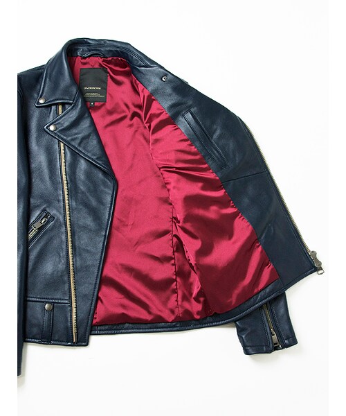 JACKROSE(ジャックローズ)の「【8月下旬入荷予定】ラムレザーダブルライダース 2016AW TAPE-1(ジャケット/アウター・メンズ・ブラック/ネイビー・S/M/L/XL)」の19枚目の写真