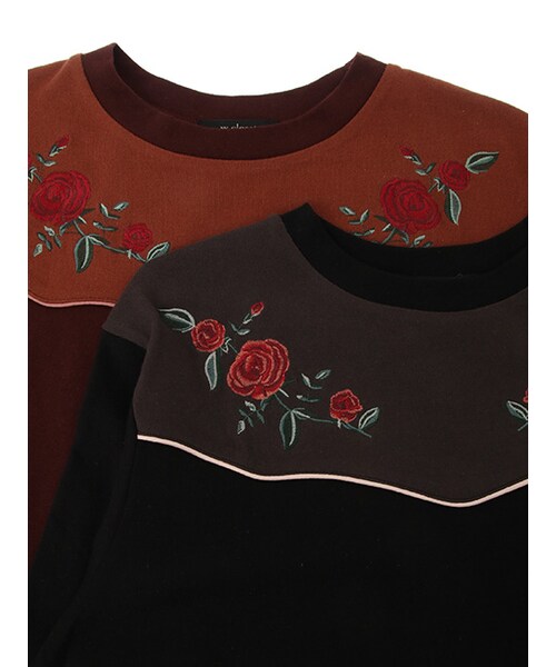 w closet(ダブルクローゼット)の「【A/W】ウエスタン風刺繍入りワンピース(ワンピース/ドレス・レディース・ボルドー/ブラック・FREE)」の10枚目の写真