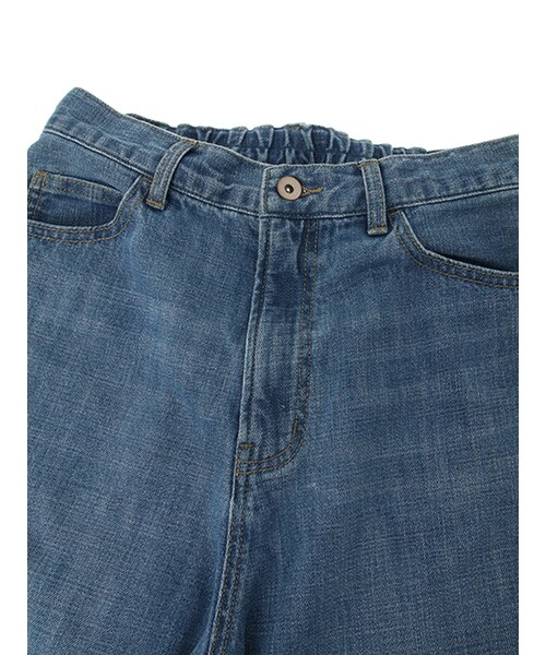 w closet(ダブルクローゼット)の「【A/W】デニム裾加工ワイドパンツ(パンツ・レディース・ブルー/ネイビー・FREE)」の6枚目の写真