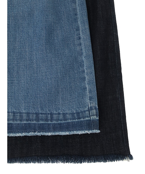 w closet(ダブルクローゼット)の「【A/W】デニム裾加工ワイドパンツ(パンツ・レディース・ブルー/ネイビー・FREE)」の9枚目の写真