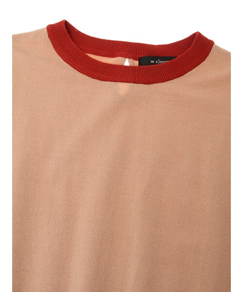 w closet(ダブルクローゼット)の「【A/W】バイカラーニットプルオーバー(トップス・レディース・ピンクベージュ/ミント/ブラック・FREE)」の7枚目の写真