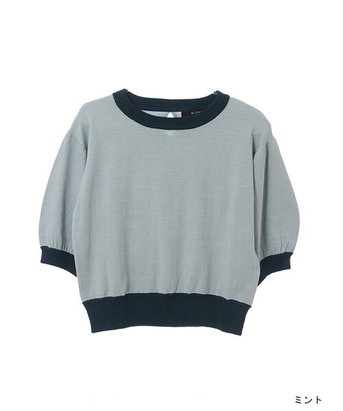 w closet(ダブルクローゼット)の「【A/W】バイカラーニットプルオーバー(トップス・レディース・ピンクベージュ/ミント/ブラック・FREE)」の2枚目の写真