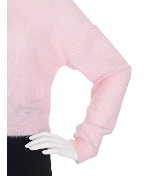 merry jenny（メリージェニー）の「ふわりチョーカーニット（トップス・レディース・オフホワイト/ブラック/ピンク/ミントグリーン・F）」の14枚目の写真