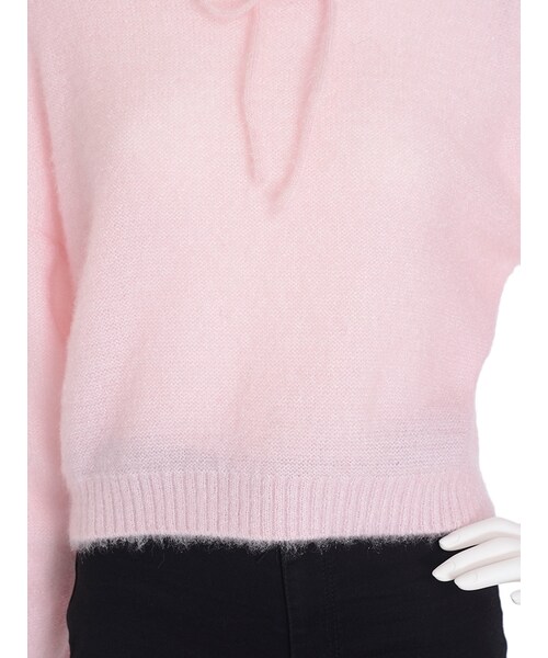 merry jenny（メリージェニー）の「ふわりチョーカーニット（トップス・レディース・オフホワイト/ブラック/ピンク/ミントグリーン・F）」の13枚目の写真