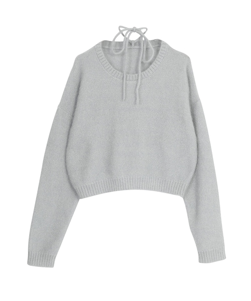 merry jenny（メリージェニー）の「ふわりチョーカーニット（トップス・レディース・オフホワイト/ブラック/ピンク/ミントグリーン・F）」の3枚目の写真