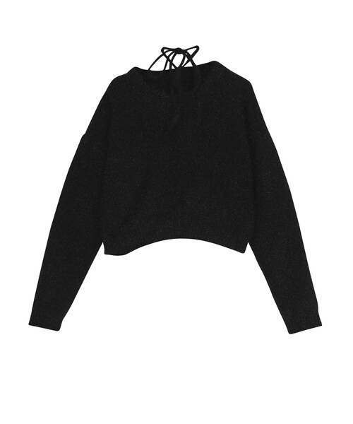 merry jenny（メリージェニー）の「ふわりチョーカーニット（トップス・レディース・オフホワイト/ブラック/ピンク/ミントグリーン・F）」の2枚目の写真