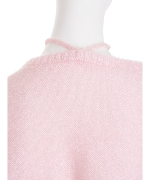 merry jenny（メリージェニー）の「ふわりチョーカーニット（トップス・レディース・オフホワイト/ブラック/ピンク/ミントグリーン・F）」の11枚目の写真