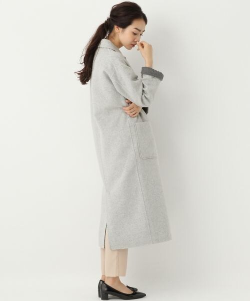 A part by（アパートバイ）の「WP/Wフェイスロングチェスター（ジャケット/アウター・ライトグレー×グレー/グレー×ネイビー・F）」の6枚目の写真