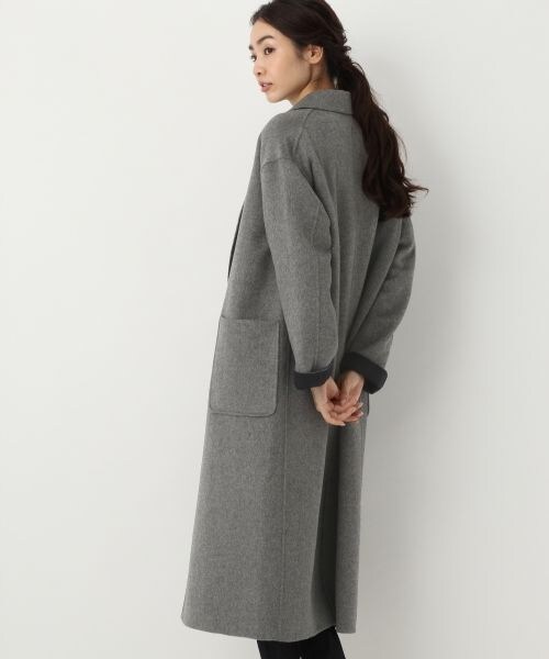 A part by（アパートバイ）の「WP/Wフェイスロングチェスター（ジャケット/アウター・ライトグレー×グレー/グレー×ネイビー・F）」の4枚目の写真