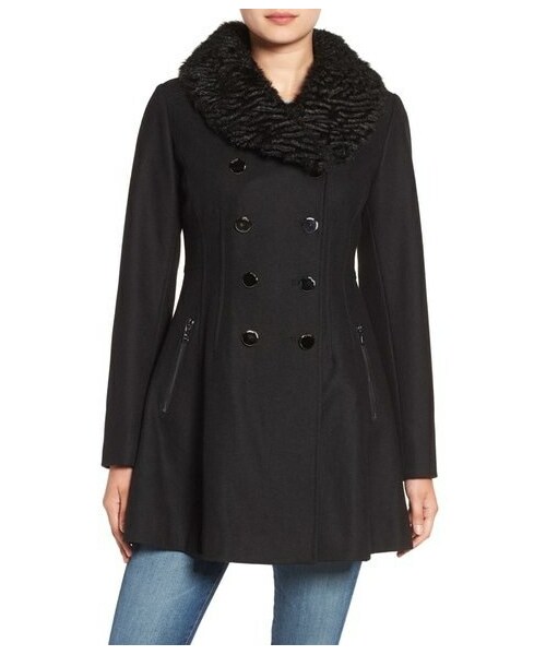 guess fit and flare coat