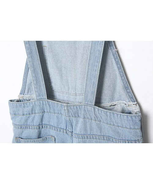 no brand（ノーブランド）の「ハーフ丈カラーデニムオーバーオール/サロペット（シャツ/ブラウス・レディース・その他）」の11枚目の写真