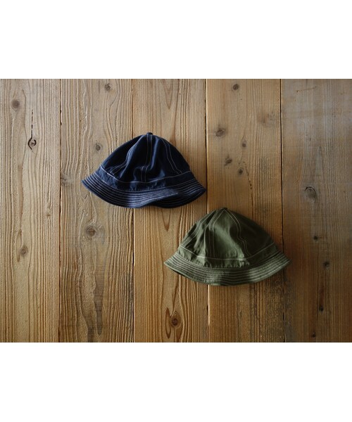 COOCHUCAMP（クーチューキャンプ）の「【完売御礼】COOCHUCAMP クーチューキャンプ HAPPY METRO HAT HERINBONEハッピーメトロハット ヘリンボーン  KHA&NVY カーキ＆ネイビー（ハット・メンズ・その他）」の2枚目の写真