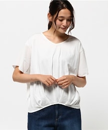 INTERPLANET | 異素材タックドレープP/O(Tシャツ/カットソー)