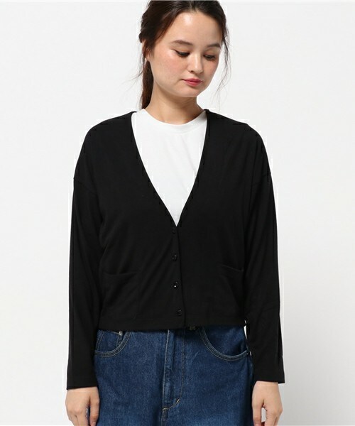 INTERPLANET（インタープラネット）の「Vネックドルマンカーディガン（カーディガン/ボレロ・レディース・ブラック/ブラウン・FREE）」の3枚目の写真