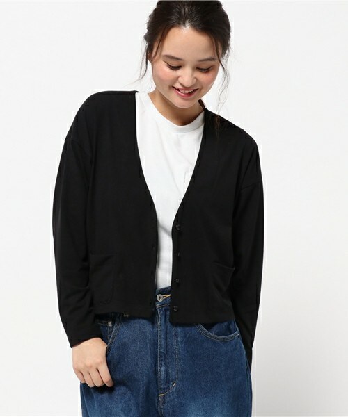 INTERPLANET（インタープラネット）の「Vネックドルマンカーディガン（カーディガン/ボレロ・レディース・ブラック/ブラウン・FREE）」の2枚目の写真