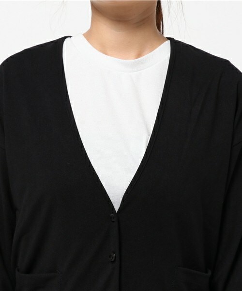 INTERPLANET（インタープラネット）の「Vネックドルマンカーディガン（カーディガン/ボレロ・レディース・ブラック/ブラウン・FREE）」の6枚目の写真