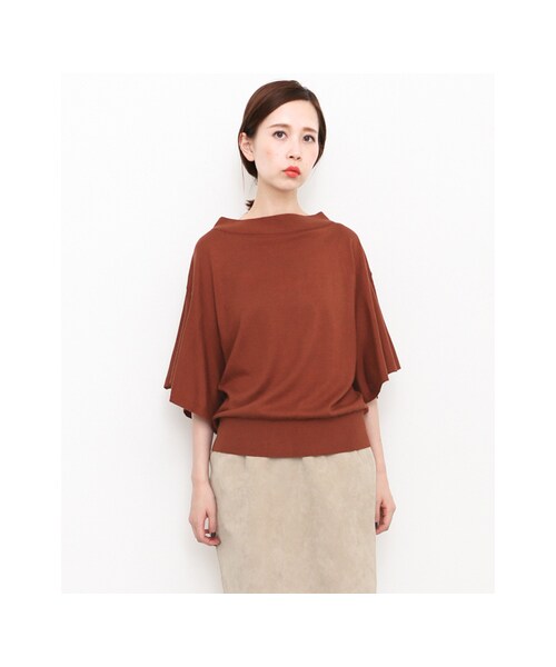 KBF（ケイビーエフ）の「フレアスリーブBACKリボンニット（トップス・レディース・D.BLUE/BROWN/OFF・one）」の6枚目の写真