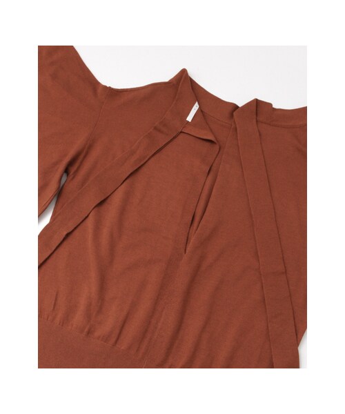 KBF（ケイビーエフ）の「フレアスリーブBACKリボンニット（トップス・レディース・D.BLUE/BROWN/OFF・one）」の14枚目の写真