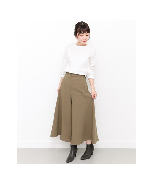 KBF（ケイビーエフ）の「KBF+ 裾フレアパンツ（パンツ・レディース・CHARCOAL/L.BROWN/BEIGE・one）」の7枚目の写真