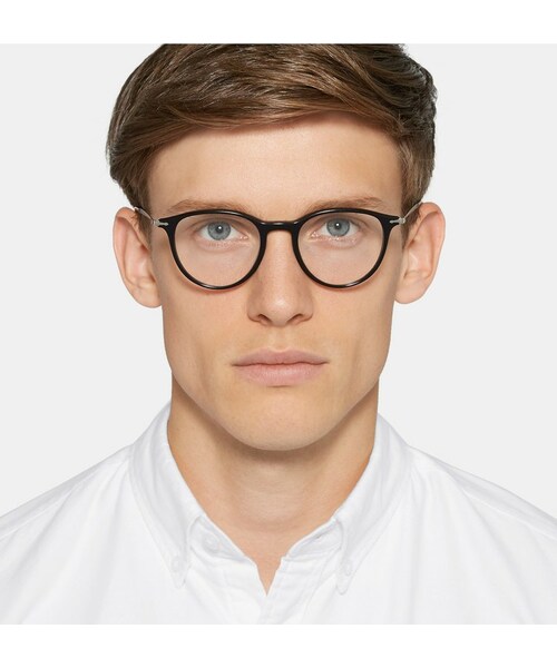 persol(ペルソール)の「Persol Round-Frame Acetate and Silver-Tone Optical Glasses(メガネ・メンズ・Black・One size)」の2枚目の写真