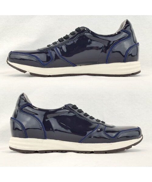 CALL&RESPONSE（コールアンドレスポンス）の「ガラスレザービブラムスニーカー　ネイビー　/ 162-1782-04（スニーカー・メンズ・その他）」の2枚目の写真