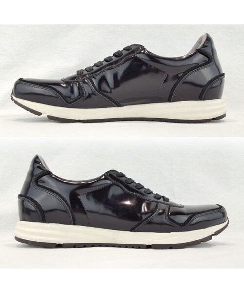 CALL&RESPONSE（コールアンドレスポンス）の「ガラスレザービブラムスニーカー　ブラック　/ 162-1782-04（スニーカー・メンズ・その他）」の2枚目の写真