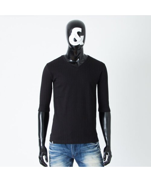 CALL&RESPONSE(コールアンドレスポンス)の「織ケーブルVネック 5分袖TEE / CALL&RESPONSE / 161-1323-05(Tシャツ/カットソー・メンズ・その他)」の3枚目の写真