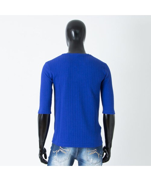 CALL&RESPONSE(コールアンドレスポンス)の「織ケーブルVネック 5分袖TEE / CALL&RESPONSE / 161-1323-05(Tシャツ/カットソー・メンズ・その他)」の2枚目の写真