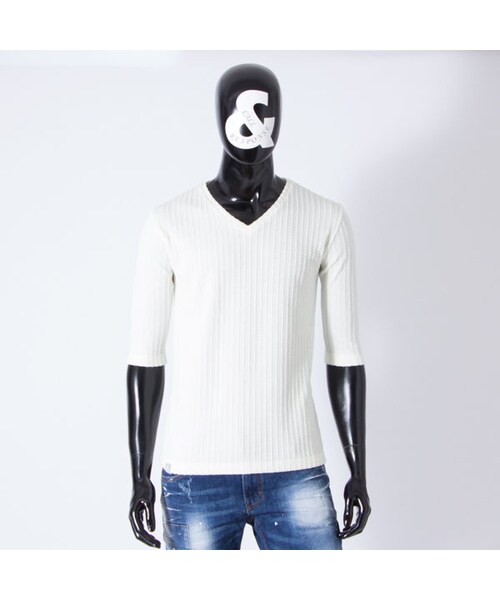 CALL&RESPONSE(コールアンドレスポンス)の「織ケーブルVネック 5分袖TEE / CALL&RESPONSE / 161-1323-05(Tシャツ/カットソー・メンズ・その他)」の5枚目の写真