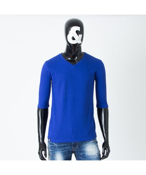 CALL&RESPONSE(コールアンドレスポンス)の「織ケーブルVネック 5分袖TEE / CALL&RESPONSE / 161-1323-05(Tシャツ/カットソー・メンズ・その他)」の1枚目の写真