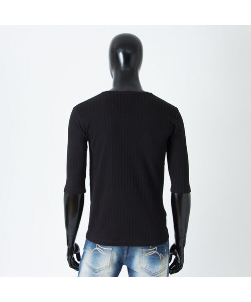 CALL&RESPONSE(コールアンドレスポンス)の「織ケーブルVネック 5分袖TEE / CALL&RESPONSE / 161-1323-05(Tシャツ/カットソー・メンズ・その他)」の4枚目の写真