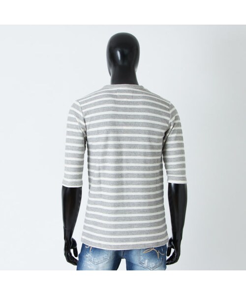 CALL&RESPONSE（コールアンドレスポンス）の「裏毛ボーダー　５分袖ＴＥＥ　/ 161-1323-03（Tシャツ/カットソー・メンズ・その他）」の2枚目の写真