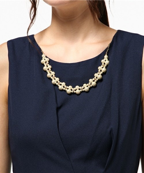 INTERPLANET WINGS（インタープラネットウィング）の「サイドリボンフレアーワンピース（ドレス・レディース・ネイビー/サックスブルー/サーモンピンク/ボルドー・FREE）」の9枚目の写真