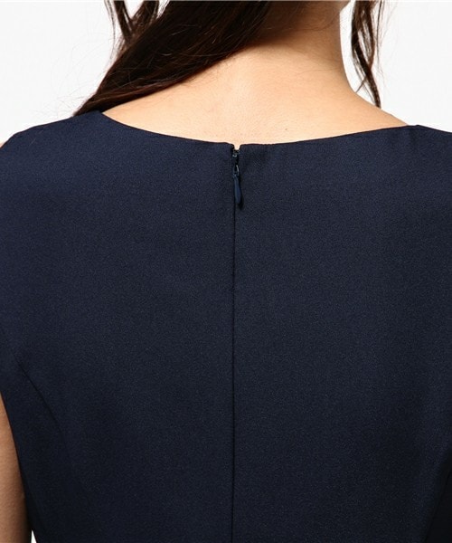 INTERPLANET WINGS（インタープラネットウィング）の「サイドリボンフレアーワンピース（ドレス・レディース・ネイビー/サックスブルー/サーモンピンク/ボルドー・FREE）」の10枚目の写真