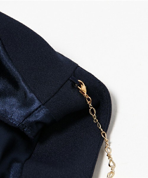 INTERPLANET WINGS（インタープラネットウィング）の「サイドリボンフレアーワンピース（ドレス・レディース・ネイビー/サックスブルー/サーモンピンク/ボルドー・FREE）」の13枚目の写真