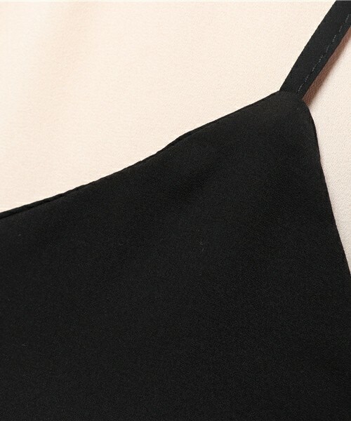 INTERPLANET（インタープラネット）の「サテンキャミ+ジョーゼットBLセット（シャツ/ブラウス・レディース・ブラック/カーキ/オレンジ・FREE）」の10枚目の写真