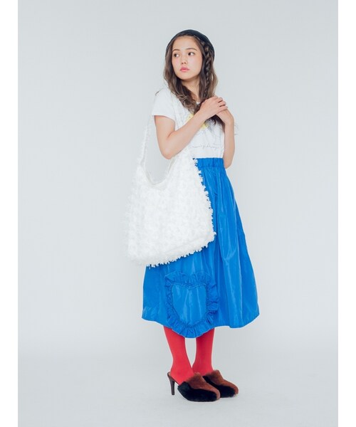 merry jenny（メリージェニー）の「ドットフリンジトート（バッグ・レディース・オフホワイト/ブラック/アイスブルー）」の7枚目の写真