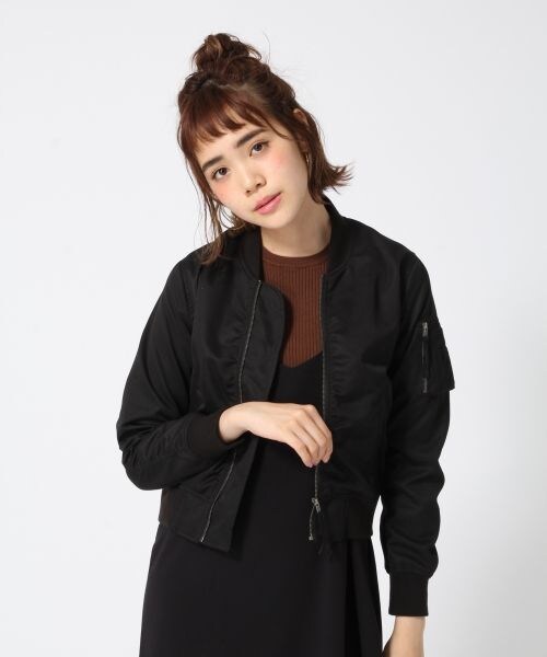 LOWRYS FARM(ローリーズファーム)の「MA-1(ジャケット/アウター・ブラック/カーキ・M/L)」の1枚目の写真