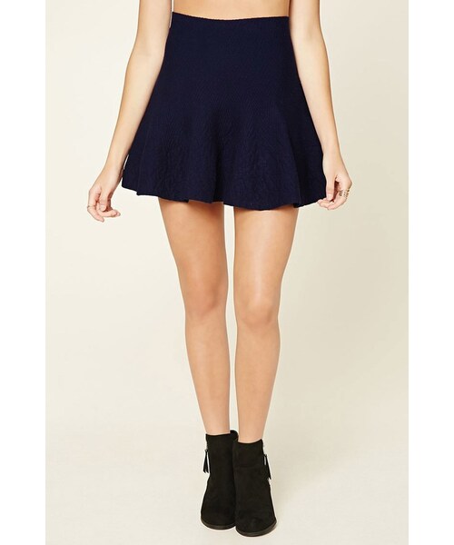 FOREVER 21（フォーエバー トゥエンティーワン）の「FOREVER 21 Knit Flared Mini Skirt（スカート・レディース・Blue・S/M/L）」の2枚目の写真