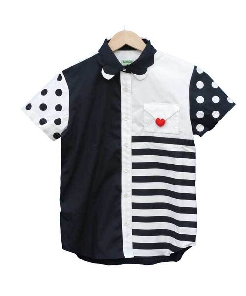 NIRAME.CO（ニラメッコ）の「ラブレターしゃつ　モノトーン（シャツ/ブラウス・レディース・その他）」の2枚目の写真