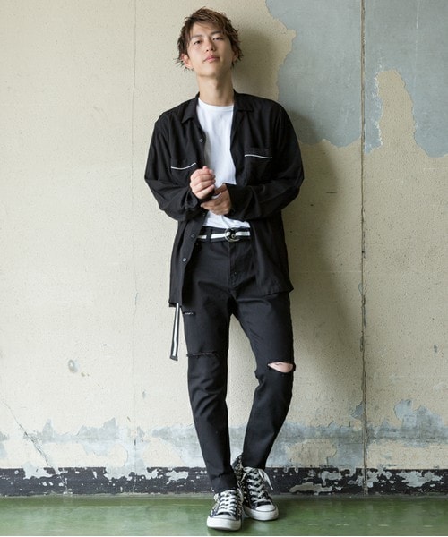 CASPER JOHN AIVER（キャスパージョンアイバー）の「CASPER JOHN AIVER ダメージブラックスキニ―パンツ（その他パンツ・メンズ・ブラック・SMALL/MEDIUM/LARGE）」の2枚目の写真